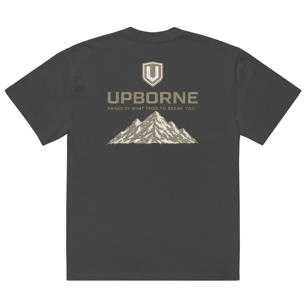 UPBORNE Summit Tee in faded black, back product mockup