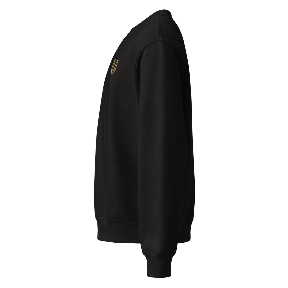UPBORNE Foundation Crewneck in black, left side view