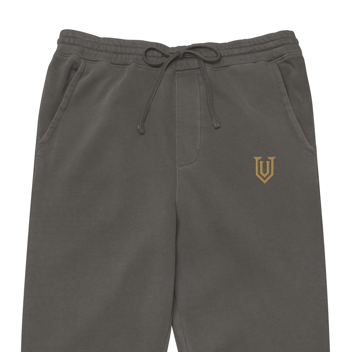 UPBORNE Ascent Sweatpants in pigment black, embroidery detail mockup