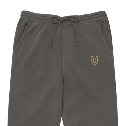 UPBORNE Ascent Sweatpants in pigment black, embroidery detail mockup