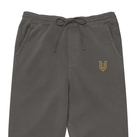 UPBORNE Ascent Sweatpants in pigment black, embroidery detail mockup